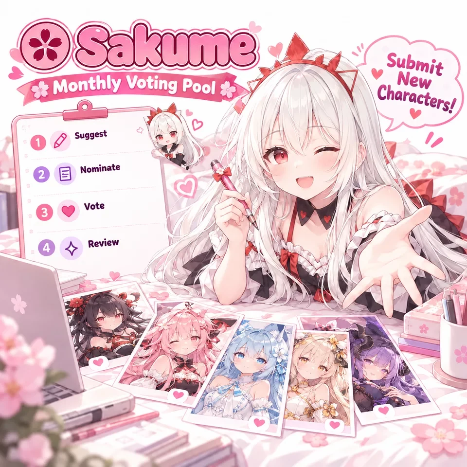 La mascotte Sakume ti invita a suggerire personaggi e a partecipare al voto della community
